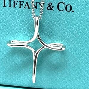 Authentic Tiffany &CO. Elsa Peretti Large Infinity Cross Pendant Neckl…